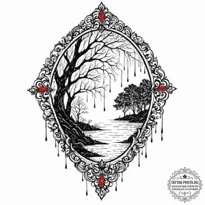Tattoo design a delicate rain-streaked window... - эскиз тату (№1752956568_0, 19.07.2025 20:22) — tattoo-photo.ru