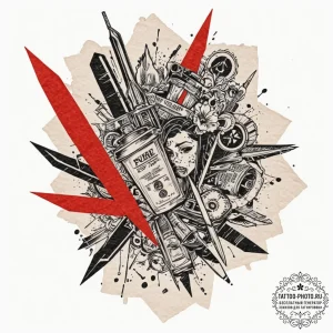 Blade, tattoo flash sheet design, sepia tone... - эскиз тату (№1752956910_0, 19.07.2025 20:28) — tattoo-photo.ru