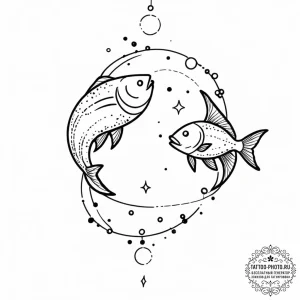 Tattoo design pisces constellation, stars for... - эскиз тату (№1752958513_0, 19.07.2025 20:55) — tattoo-photo.ru