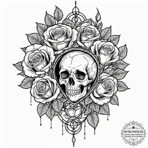 Tattoo sketch an abstract "wall" of interconn... - эскиз тату (№1752958596_0, 19.07.2025 20:56) — tattoo-photo.ru