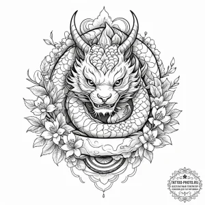 Tattoo design: a portrait of lada, with a ben... - эскиз тату (№1752958681_0, 19.07.2025 20:58) — tattoo-photo.ru