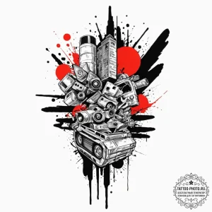 Epaulet, ink illustration for tattoo, vibrant... - эскиз тату (№1752958845_0, 19.07.2025 21:00) — tattoo-photo.ru
