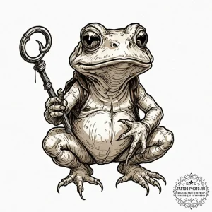 A neo-traditional tattoo of the toad from pan... - эскиз тату (№1752959100_0, 19.07.2025 21:05) — tattoo-photo.ru