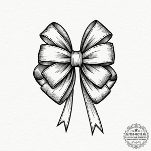 Tattoo sketch a simple, elegant bow or ribbon... - эскиз тату (№1752959353_0, 19.07.2025 21:09) — tattoo-photo.ru