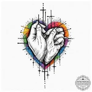 Tattoo design a subtle representation of a he... - эскиз тату (№1752959438_0, 19.07.2025 21:10) — tattoo-photo.ru