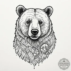 Tattoo sketch a "mama bear" or "papa bear" wi... - эскиз тату (№1752960114_0, 19.07.2025 21:21) — tattoo-photo.ru