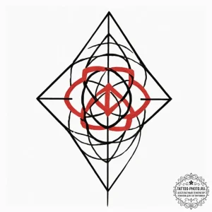 Tattoo design a series of interlocking geomet... - эскиз тату (№1752960619_0, 19.07.2025 21:30) — tattoo-photo.ru
