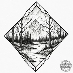 Tattoo design a subtle cracked glass effect w... - эскиз тату (№1752961046_0, 19.07.2025 21:37) — tattoo-photo.ru