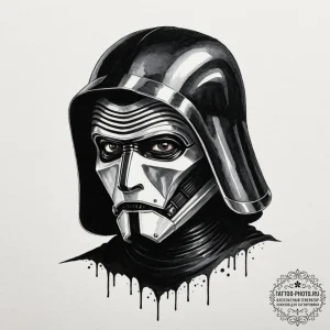 29. watercolor portrait of a sorrowful kylo r... - эскиз тату (№1752961299_0, 19.07.2025 21:41) — tattoo-photo.ru