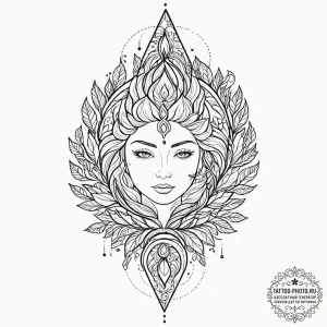 Tattoo design an abstract depiction of resili... - эскиз тату (№1752961470_0, 19.07.2025 21:44) — tattoo-photo.ru