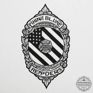 Tattoo design a "thin blue line" or "thin red... - эскиз тату (№1752961890_0, 19.07.2025 21:51) — tattoo-photo.ru