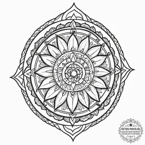 Tattoo design a complex mandala with a powerf... - эскиз тату (№1752962735_0, 19.07.2025 22:05) — tattoo-photo.ru