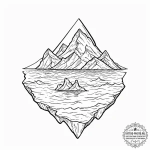 The stark beauty of icebergs floating in a ca... - эскиз тату (№1752965688_0, 19.07.2025 22:54) — tattoo-photo.ru
