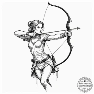 Tattoo sketch a sagittarius archer, captured... - эскиз тату (№1752965774_0, 19.07.2025 22:56) — tattoo-photo.ru