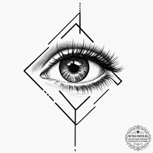 Tattoo design a quiet, focused eye with unwav... - эскиз тату (№1752966025_0, 19.07.2025 23:00) — tattoo-photo.ru