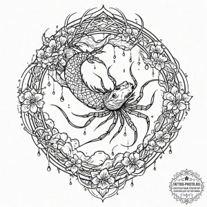 Tattoo design a delicate, intricate spiderweb... - эскиз тату (№1752966112_0, 19.07.2025 23:01) — tattoo-photo.ru