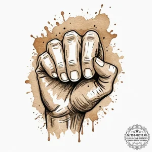 Tattoo sketch a clenched fist made of stylize... - эскиз тату (№1752967793_0, 19.07.2025 23:29) — tattoo-photo.ru