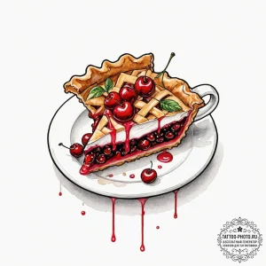 A watercolor sketch of a damn fine cup of cof... - эскиз тату (№1752967879_0, 19.07.2025 23:31) — tattoo-photo.ru