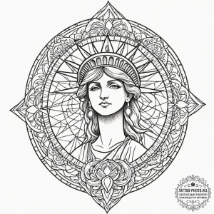Statue of liberty, tattoo flash sheet design,... - эскиз тату (№1752968808_0, 19.07.2025 23:46) — tattoo-photo.ru