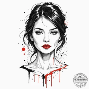 Tattoo sketch a minimalist human figure creat... - эскиз тату (№1752969313_0, 19.07.2025 23:55) — tattoo-photo.ru