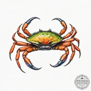 Tattoo design a cancer crab, drawn with loose... - эскиз тату (№1752969822_0, 20.07.2025 00:03) — tattoo-photo.ru