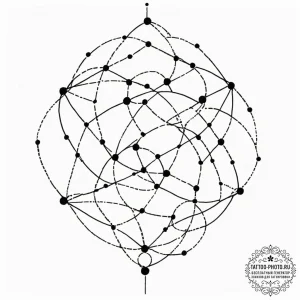 Tattoo sketch a constellation that spans acro... - эскиз тату (№1752970074_0, 20.07.2025 00:07) — tattoo-photo.ru