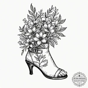 Tattoo design a minimalist floral design on t... - эскиз тату (№1752970410_0, 20.07.2025 00:13) — tattoo-photo.ru