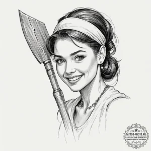 A neo-traditional portrait of pearl from the... - эскиз тату (№1752971086_0, 20.07.2025 00:24) — tattoo-photo.ru