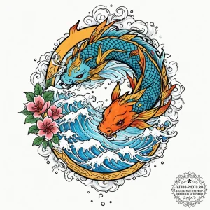 Clock, artistic tattoo sketch, vibrant colors... - эскиз тату (№1752972434_0, 20.07.2025 00:47) — tattoo-photo.ru