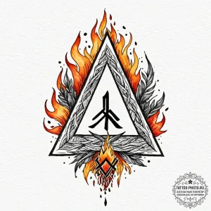 82. tattoo design: a "krada" rune integrated... - эскиз тату (№1752973787_0, 20.07.2025 01:09) — tattoo-photo.ru