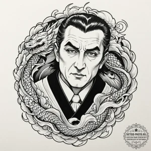 A graphic novel style sketch of dracula, bela... - эскиз тату (№1752974211_0, 20.07.2025 01:16) — tattoo-photo.ru