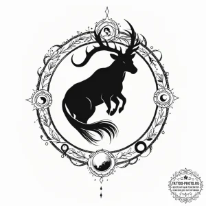 Tattoo design a zodiac animal's silhouette fi... - эскиз тату (№1752974800_0, 20.07.2025 01:26) — tattoo-photo.ru