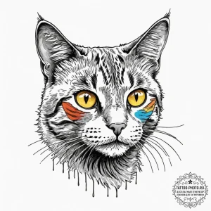 Neo-traditional tattoo of jonesy the cat, loo... - эскиз тату (№1752975052_0, 20.07.2025 01:30) — tattoo-photo.ru