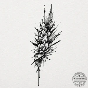Tattoo sketch a subtle design on the back of... - эскиз тату (№1752975563_0, 20.07.2025 01:39) — tattoo-photo.ru