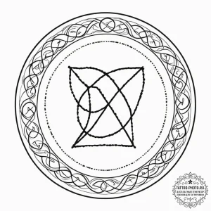 59. tattoo design: a "mir" rune integrated in... - эскиз тату (№1752975815_0, 20.07.2025 01:43) — tattoo-photo.ru