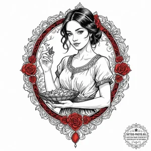 A neo-traditional tattoo of the main characte... - эскиз тату (№1752976868_0, 20.07.2025 02:01) — tattoo-photo.ru