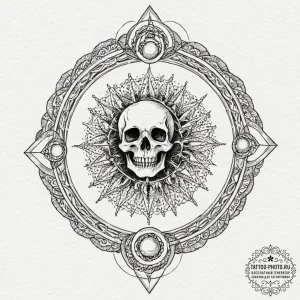 Tattoo design: a symbolic depiction of the cy... - эскиз тату (№1752976945_0, 20.07.2025 02:02) — tattoo-photo.ru