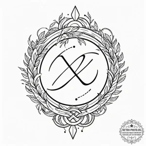 50. tattoo sketch: a rune subtly integrated i... - эскиз тату (№1752978340_0, 20.07.2025 02:25) — tattoo-photo.ru