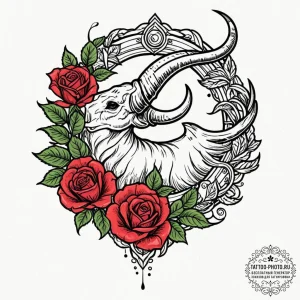 Linework tattoo of the mudhorn signet given t... - эскиз тату (№1752978594_0, 20.07.2025 02:29) — tattoo-photo.ru
