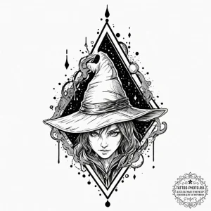 A neo-traditional tattoo of the sorting hat.,... - эскиз тату (№1752979351_0, 20.07.2025 02:42) — tattoo-photo.ru