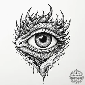 Tattoo sketch a dragon's eye peering through... - эскиз тату (№1752980279_0, 20.07.2025 02:57) — tattoo-photo.ru