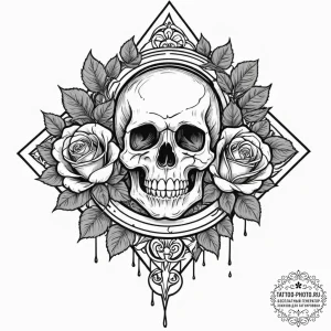 Tattoo design a minimalist crosshair linework... - эскиз тату (№1752980364_0, 20.07.2025 02:59) — tattoo-photo.ru