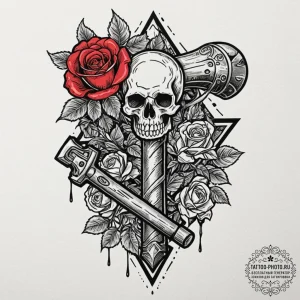 Tattoo design: a svarozhich combined with the... - эскиз тату (№1752981372_0, 20.07.2025 03:16) — tattoo-photo.ru
