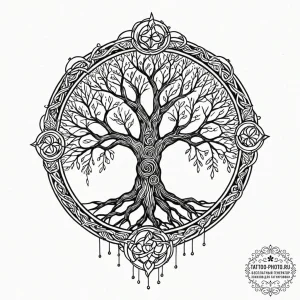 Tattoo design a stylized depiction of the nor... - эскиз тату (№1752984921_0, 20.07.2025 04:15) — tattoo-photo.ru
