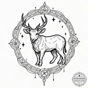 Tattoo design a zodiac animal partially rende... - эскиз тату (№1752985849_0, 20.07.2025 04:30) — tattoo-photo.ru