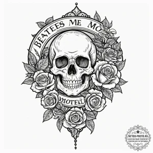 A minimalist sketch of the bates motel sign,,... - эскиз тату (№1752986188_0, 20.07.2025 04:36) — tattoo-photo.ru