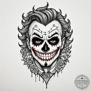 A chicano style tattoo of a "sugar skull" ver... - эскиз тату (№1752987620_0, 20.07.2025 05:00) — tattoo-photo.ru