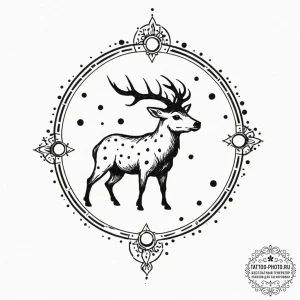Tattoo sketch a zodiac animal's silhouette fi... - эскиз тату (№1752987957_0, 20.07.2025 05:05) — tattoo-photo.ru