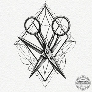 Scissors, tattoo sketch design, on a clean wh... - эскиз тату (№1752988295_0, 20.07.2025 05:11) — tattoo-photo.ru