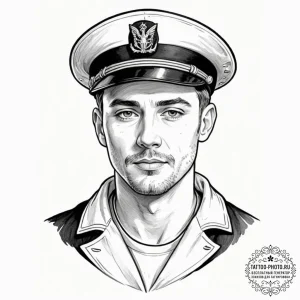 Tattoo design a serene face with deep, though... - эскиз тату (№1752988632_0, 20.07.2025 05:17) — tattoo-photo.ru